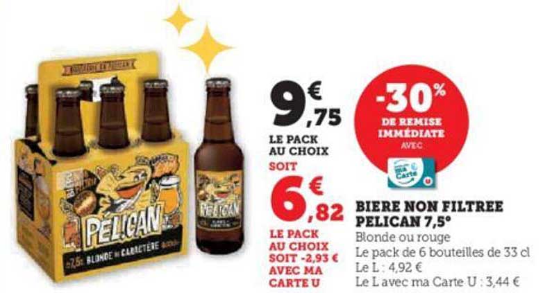 bière non filtrée pelican 7,5°