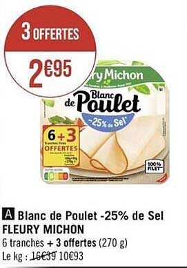 Blanc De Poulet -25% De Sel Fleury Michon