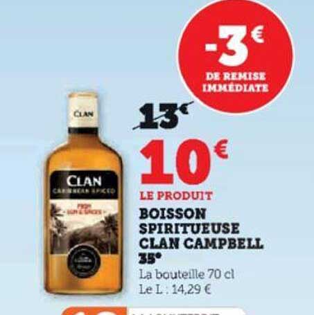 boisson spiritueuse clan campbell 35°