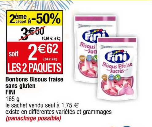 bonbons bisous fraise sans gluten fini