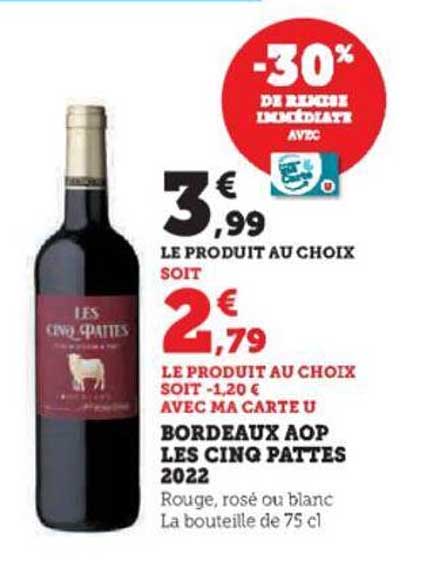 bordeaux aop les cinq pattes 2022