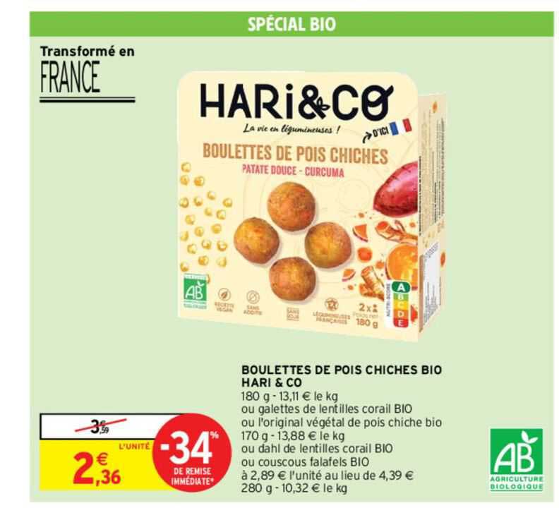 Boulettes De Pois Chiches Bio Hari & Co