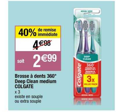 brosse a dents 360 deep clean medium colgate