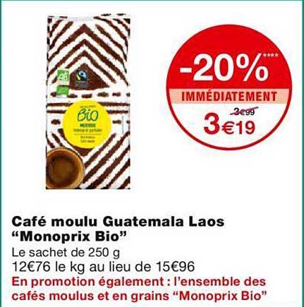 café moulu guatemala laos "monoprix bio"