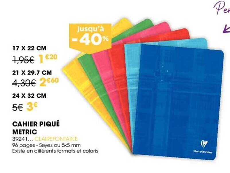Cahier Piqué Metric Clairefontaine