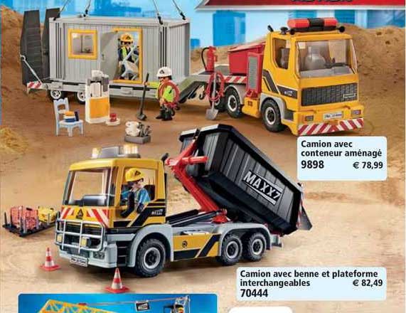 camion avec conteneur aménagé, camion avec benne et plateforme interchangeables