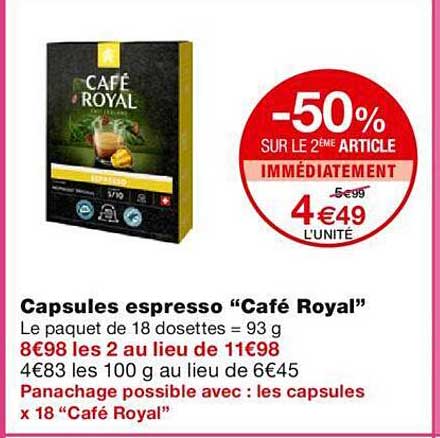 Capsules Espresso "café Royal"