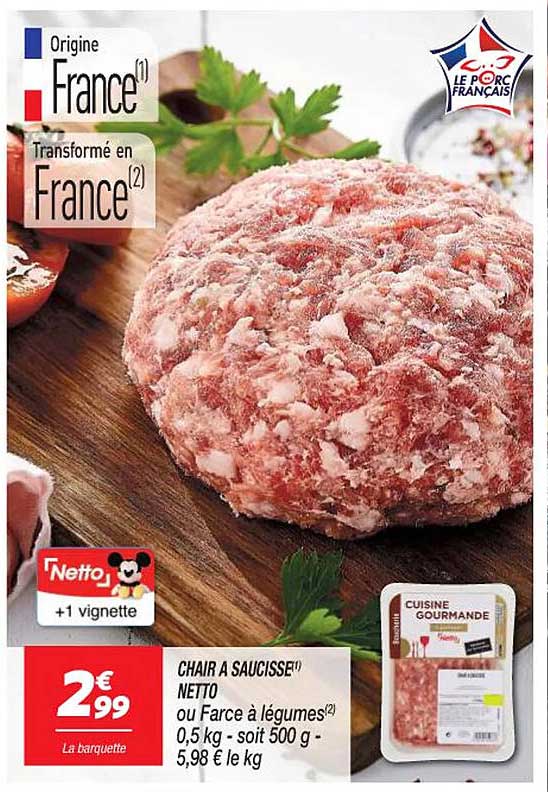Chair à Saucisse Netto Ou Farce à Légumes