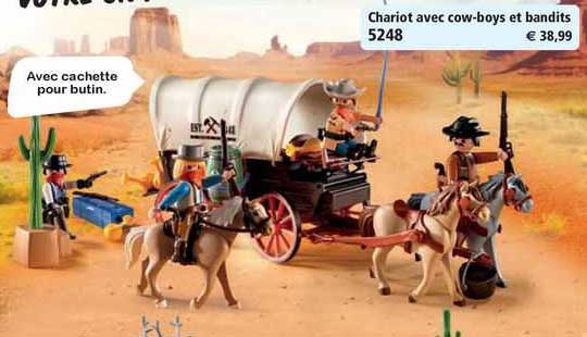 chariot avec cow-boys et bandits