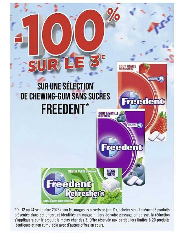 chewing-gum sans sucres freedent