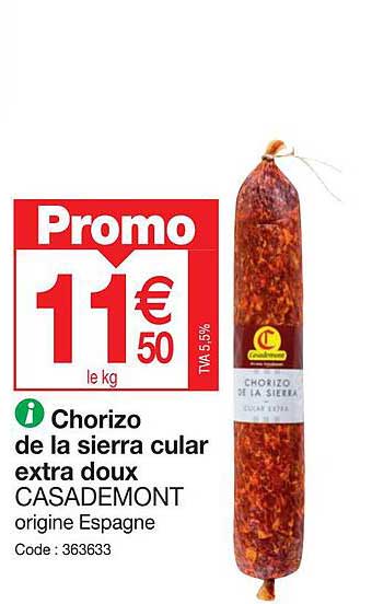 chorizo de la sierra cular extra doux casademont