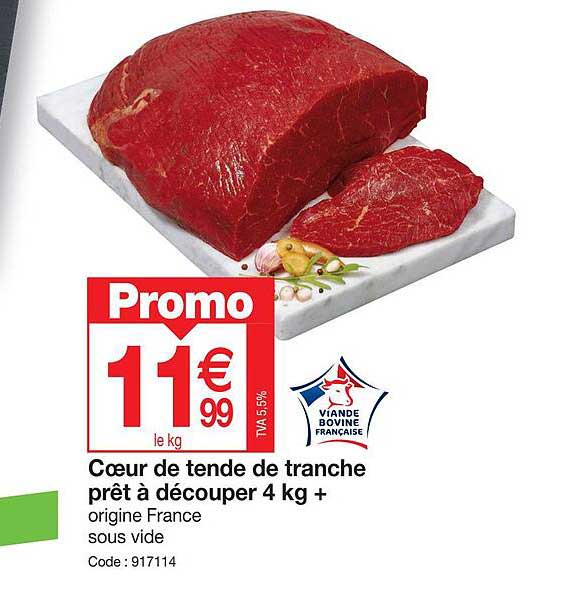 coeur de  tende de tranche pret a decouper