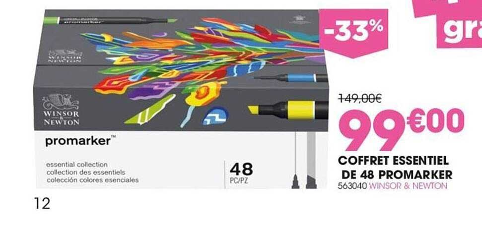coffret essentiel de 48 promarker winsor & newton