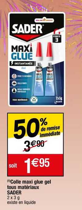 colle maxi glue gel tours materiaux sader