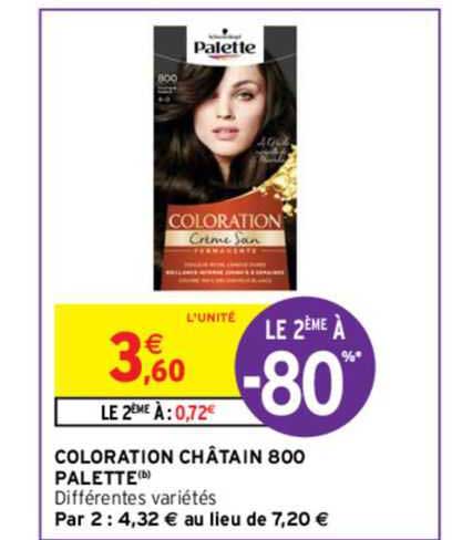 Coloration Châtain 800 Palette