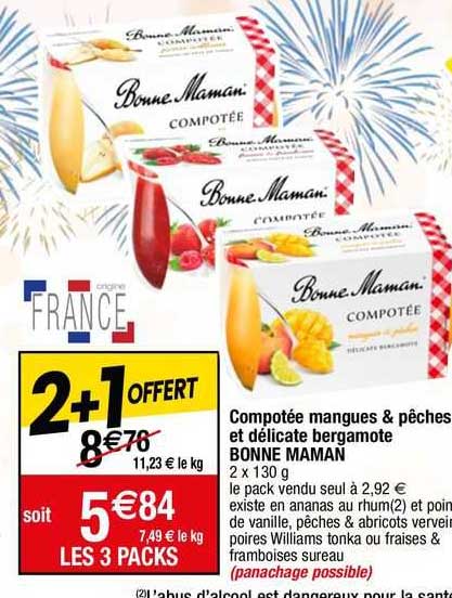 compotee mangues & peches et delicate bergamote bonee maman