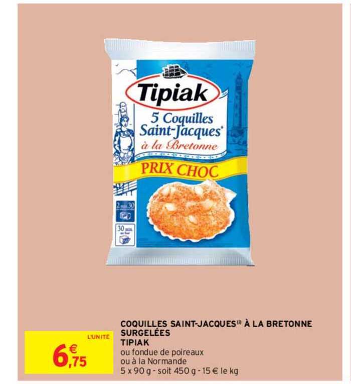 Coquilles Saint-jacques à La Bretonne Surgelées Tipiak
