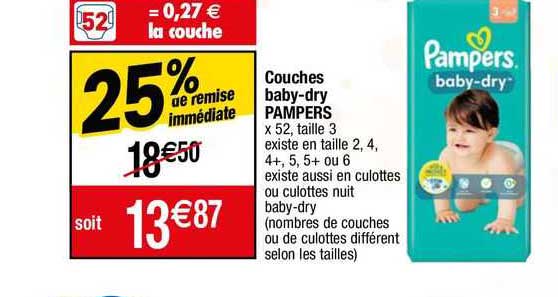 couches baby-dry pampers