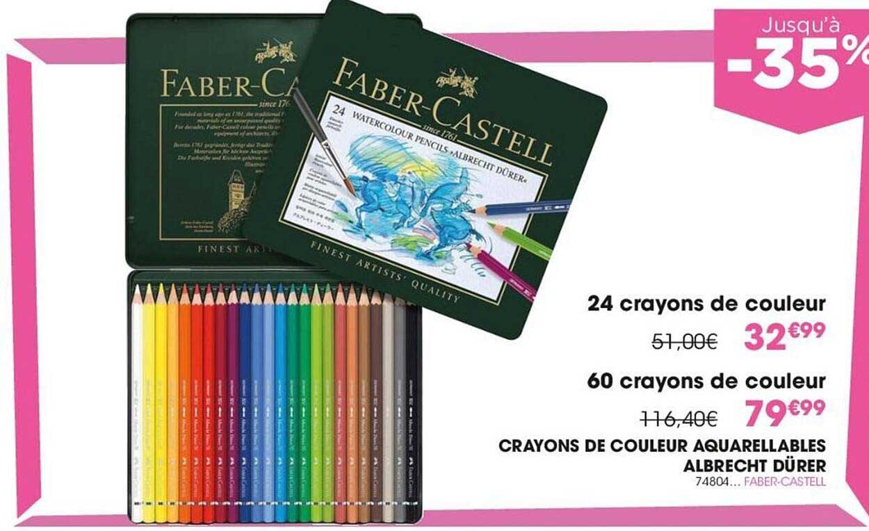 crayons de couleur aquarellables albrecht dürer : 24 crayons de couleur, 60 crayons de couleur