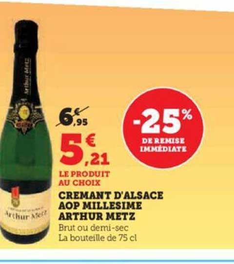 crémant d'alsace aop millésimé arthur metz
