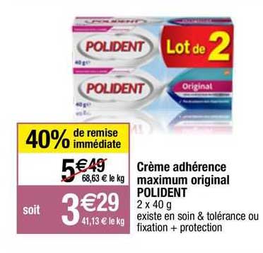 creme adherence maximum original polident