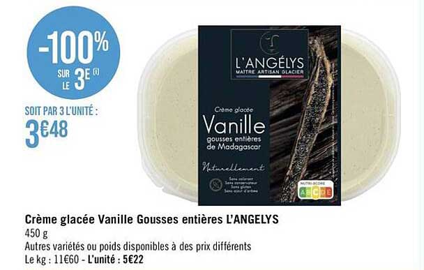 crème glacée vanille gousses entières l'angelys