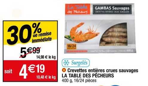 Crevettes Entieres Crues Sauvages La Table Des Pecheurs