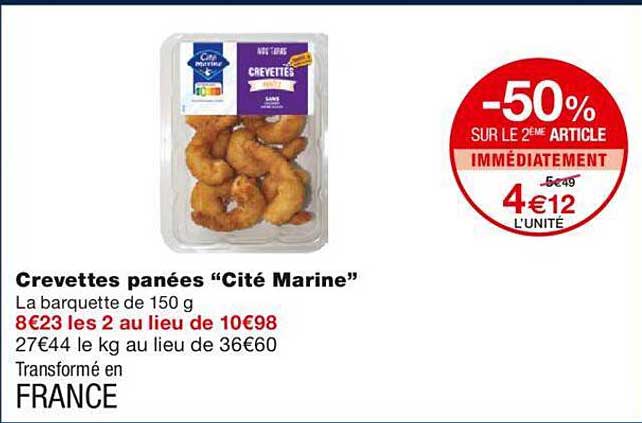 crevettes panées "cité marine"