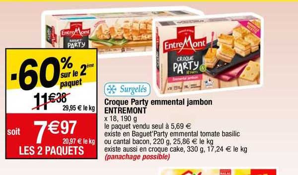 Croque Party Emmental Hambon Entermont