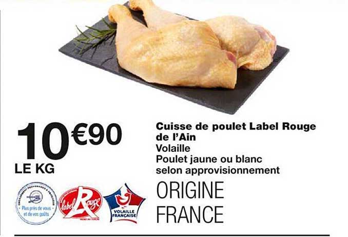 cuisse de poulet label rouge de l'ain