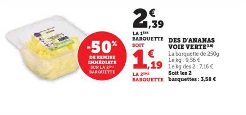 dés d'ananas voie verte