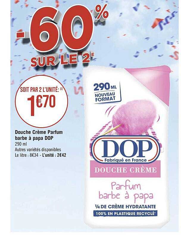 douche crème parfum barbe à papa dop
