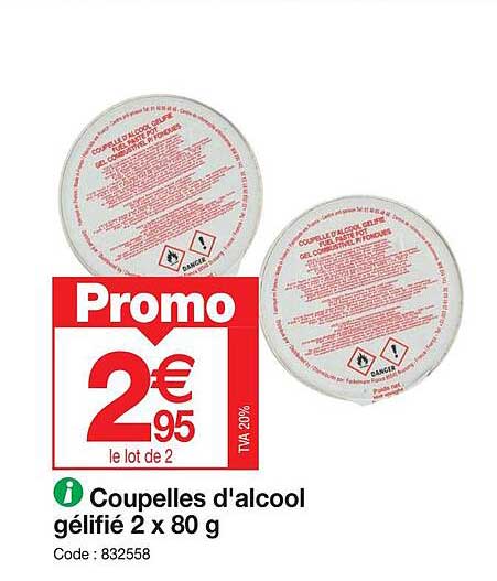 doupelles d'alcool gelifie
