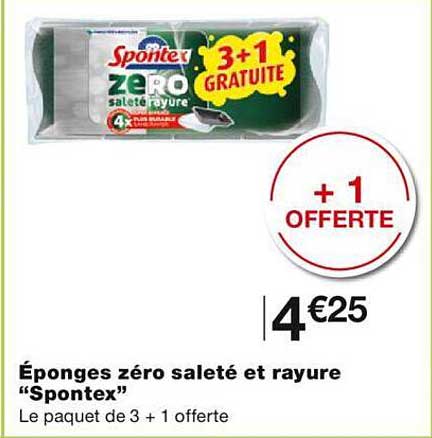 éponges zéro saleté et rayure "spontex"