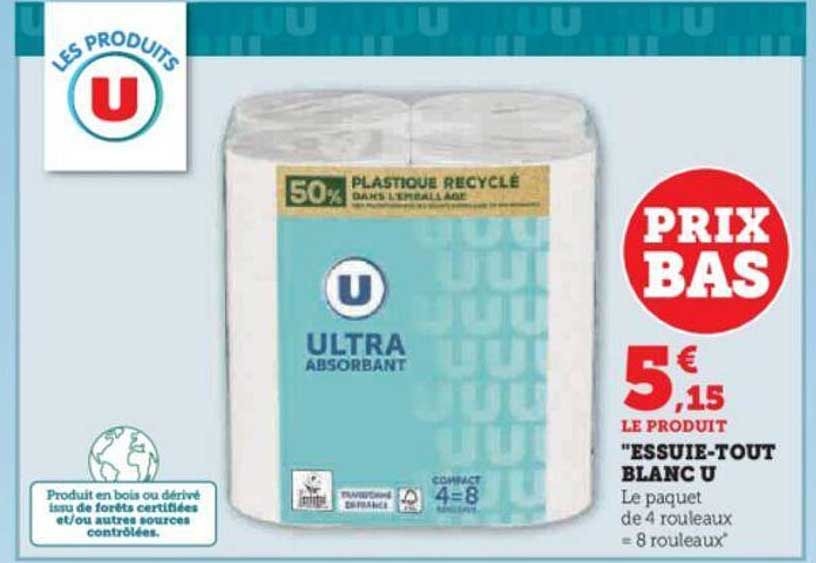 essuie-tout blanc u