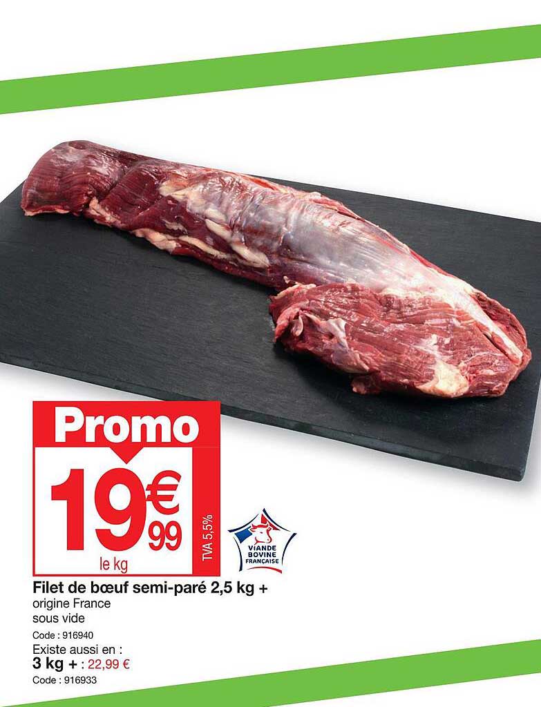 filet de boeuf semi-pare