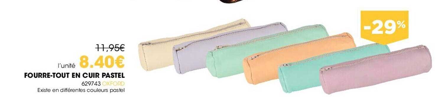 fourre-tout en cuir pastel oxford