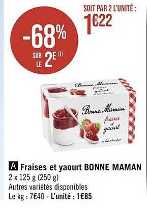 fraises et yaourt bonne maman