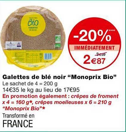 Galettes De Blé Noir "monoprix Bio"