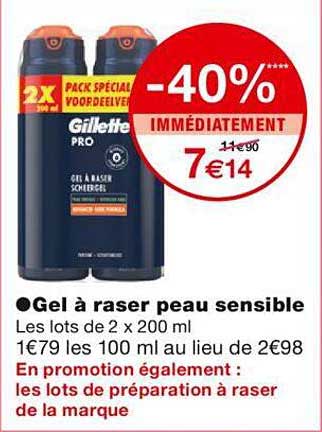 gel à raser peau sensible