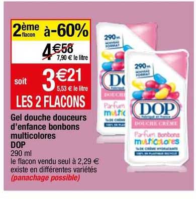 gel douche douceurs d'enfance bonbons multicolores dop