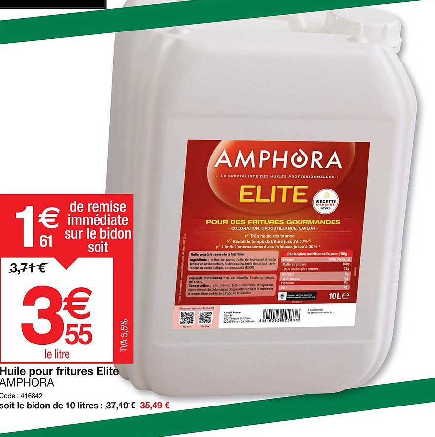 huile pour fritures elite amphora