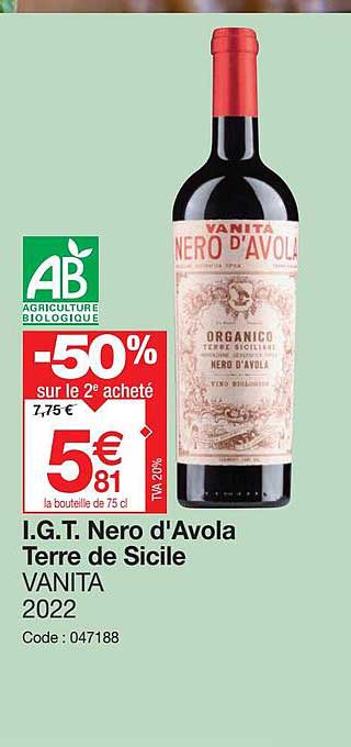 i.g.t. nero  d'avola  terre de sicile vanita