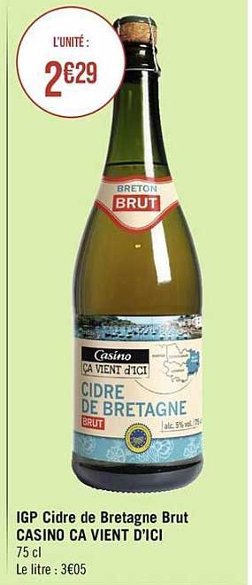 igp cidre de bretagne brut casino ça vient d'ici