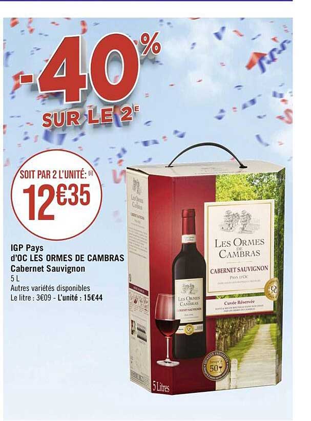 igp pays d'oc les ormes de cambras cabernet sauvignon