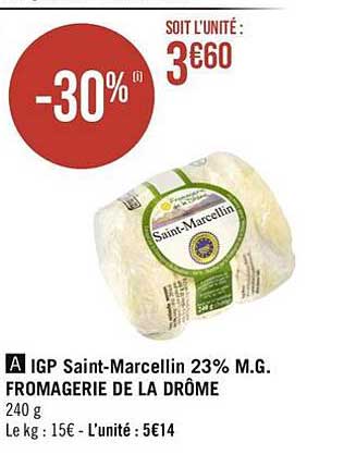 igp saint-marcellin 23% m.g. fromagerie de la drôme