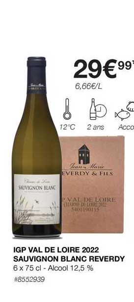 igp val de loire 2022 sauvignon blanc reverdy