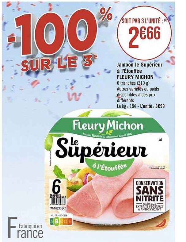jambon le supérieur à l'étouffée fleury michon