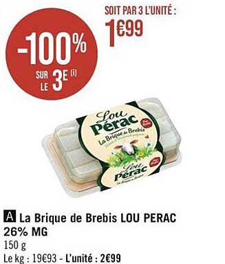 la brique de brebis lou pérac 26% mg