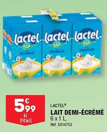 lait demi-écrémé lactel